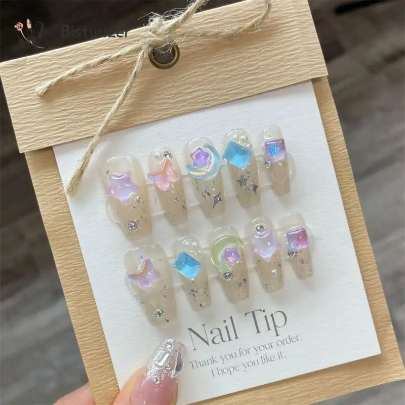 

Portable Ice Color Nail Art Wearable Small Butterfly Nail Chips Wearable False Nails Easy To Use Nail Patch Hand Wear