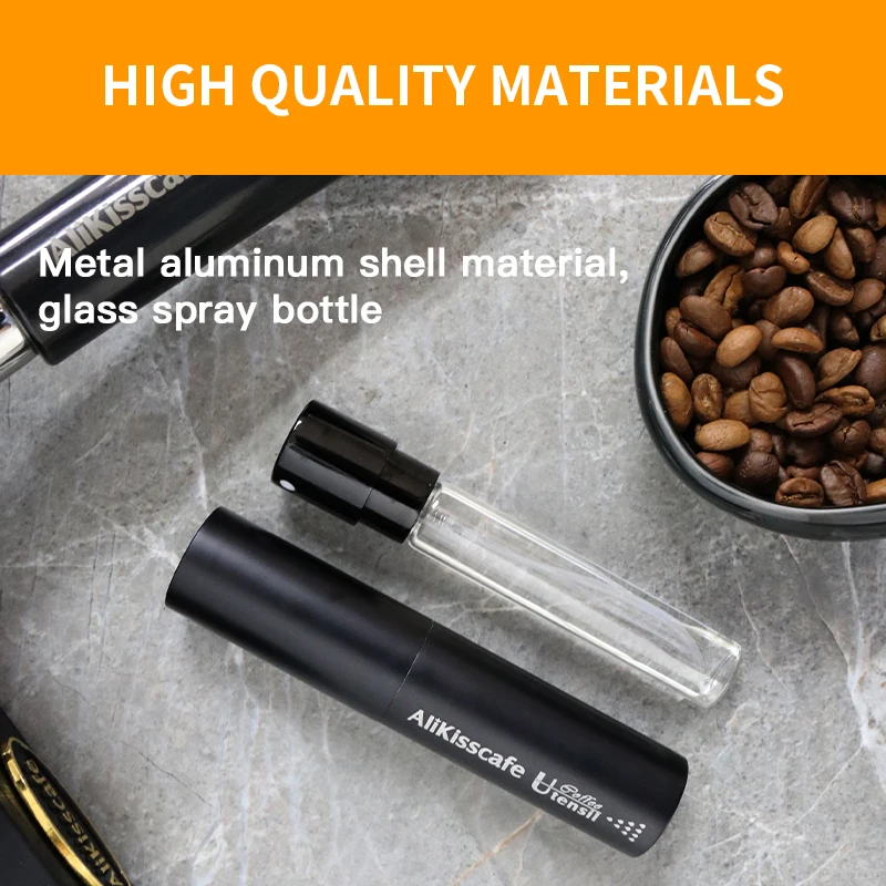 Portable Coffee Bean Atomizer and Dosing Cup Tray Set with Built-In Humidifier - Barista Accessories Pack