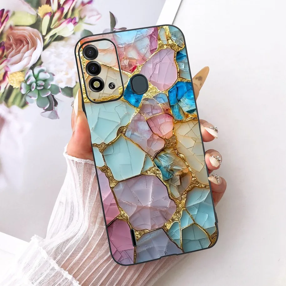 Elegant Flower & Butterfly Soft Black Silicone Phone Case