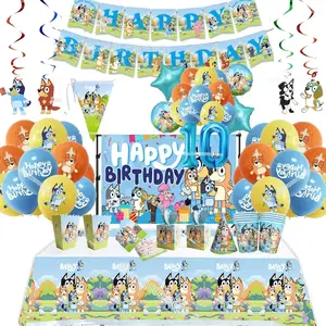 36 pcs fournitures de fête bluey, décorations de fête d