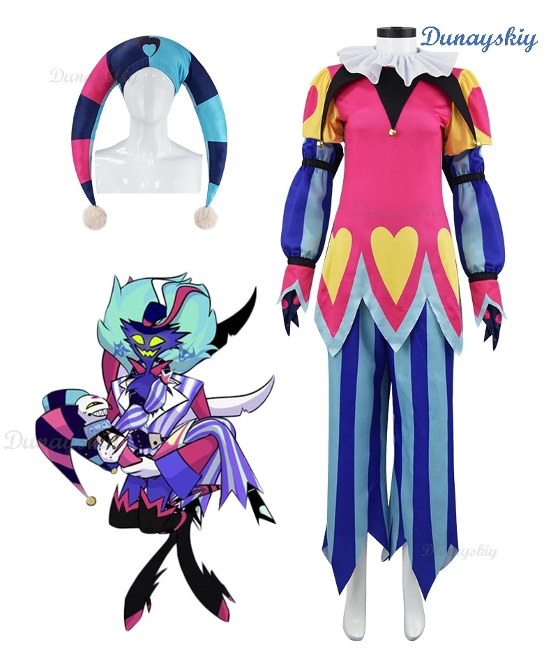 Fizzarolli Cosplay Costume Helluva Hat Boss Halloween Fancy Clown Suit Fezz Tail Carnaval Party Suit FullSet Unisex Suit XS-3XL 13 Fizzarolli Cosplay Costume Helluva Hat Boss Halloween Fancy Clown Suit Fezz Tail Carnaval Party Suit FullSet Unisex Suit XS-3XL 2