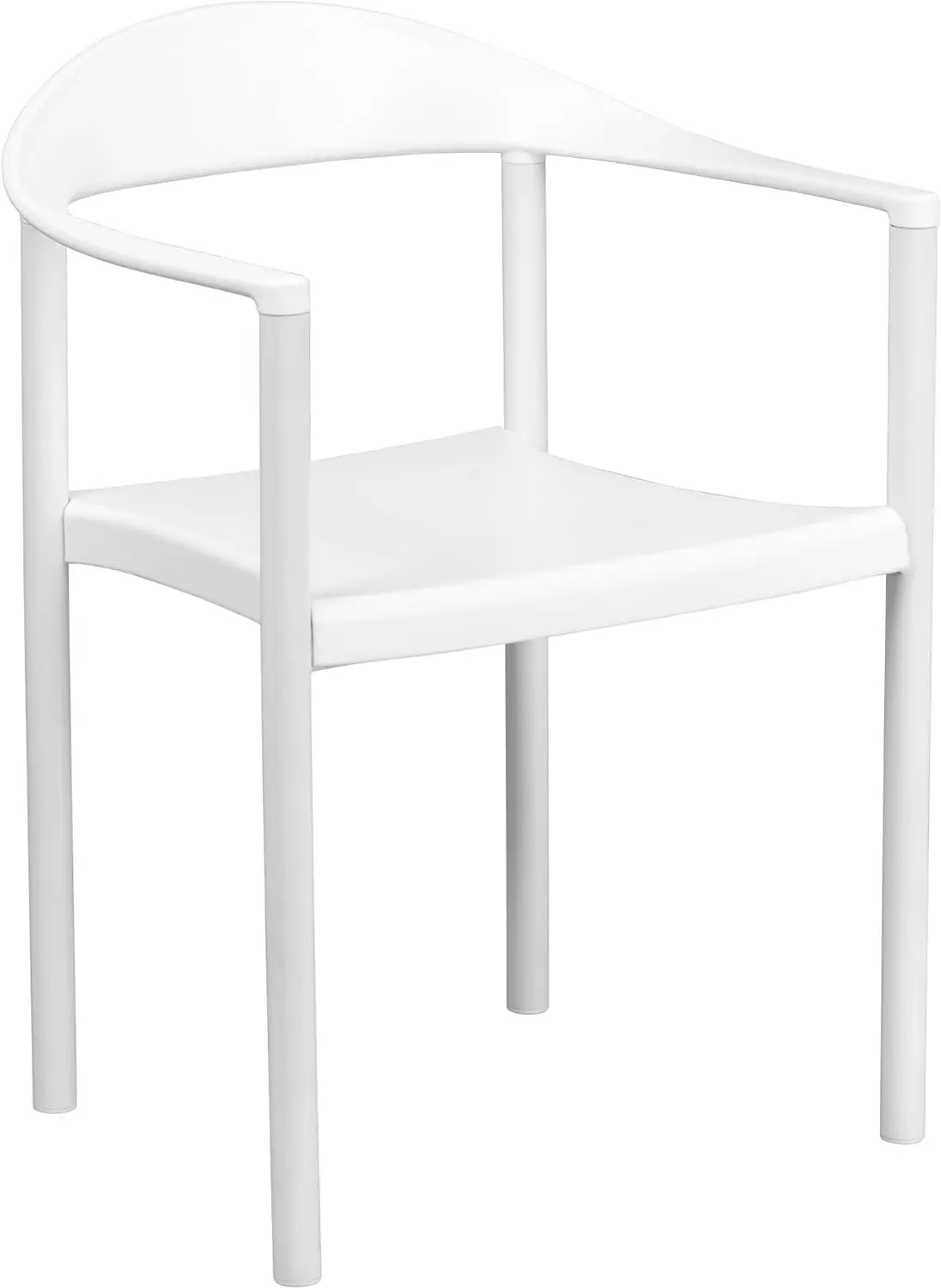 HERCULES Series 1000 lb. Capacity White Plastic Cafe Stack Chair