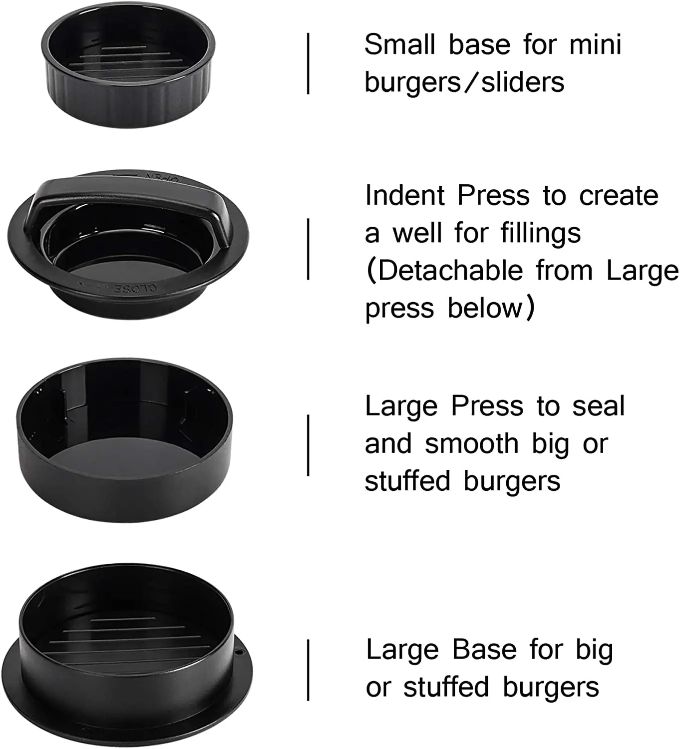 Hamburger Press Patty Maker Round Burger Meat Beef Veggie Patty Pressing Mold DIY Manual Meat Kitchen Tools for BBQ Barbecue