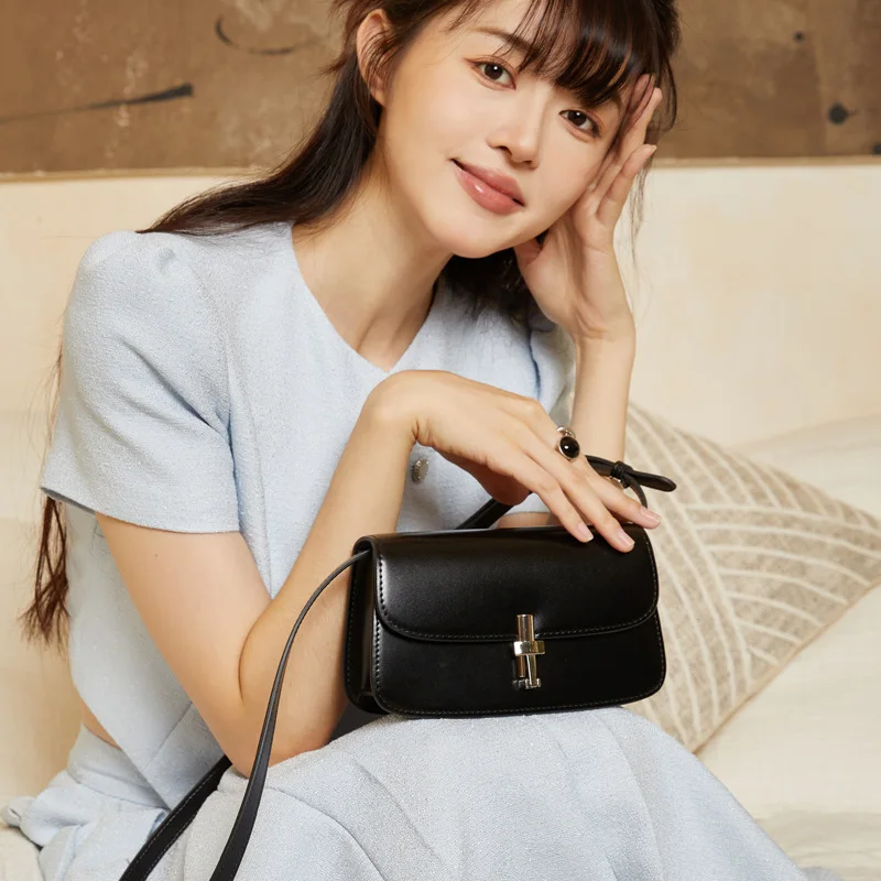 ZR DIARY Leather Saddle Bag Women Split Cowhide Shoulder Messenger Bags Flap Pocket Sewing Metal Buckle Handbag for Female W3291