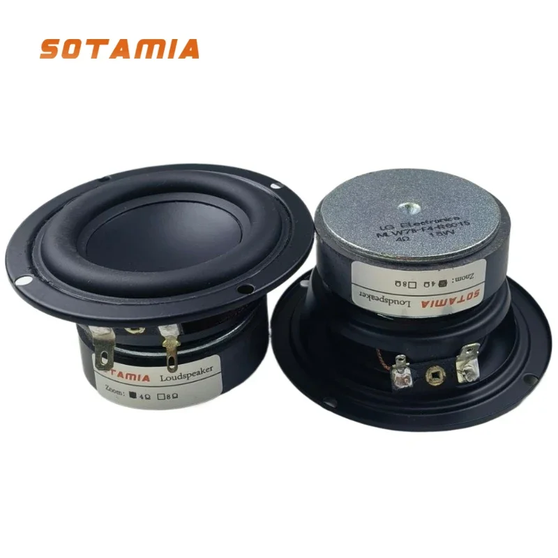 SOTAMIA 2Pcs 3 Inch Waterproof Speaker 4 Ohm 15W Midrange Woofer Bluetotoh Speaker Sound Music Mid Bass Power Loudspeaker