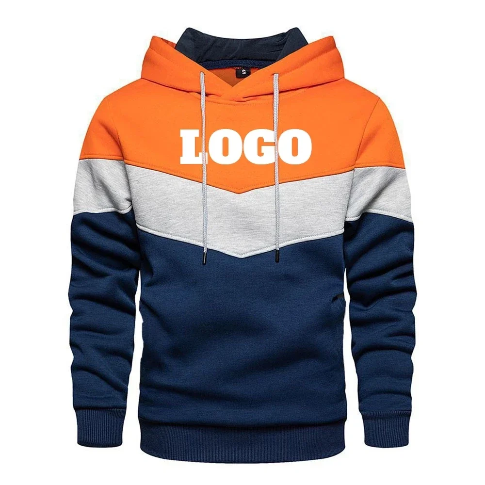 

Custom Logo Fashion Patchwork Hoodies Men's Hooded Sweatshirts Spring Autumn Male Streetwear Casual Pullover Outwear