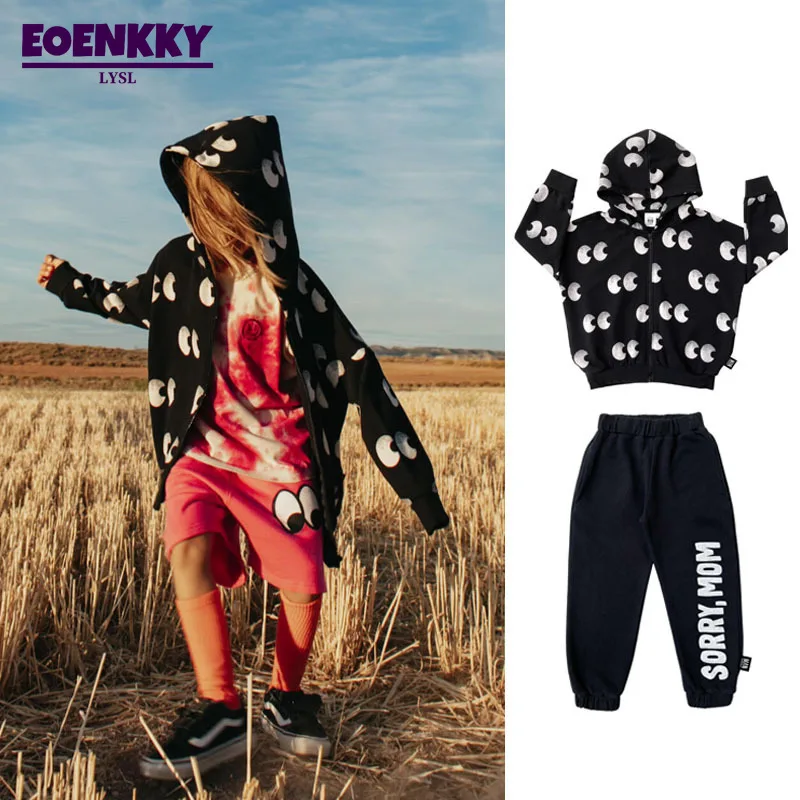 

Children's Clothing Hooded Jacket Pants 2023 New Boys Girls Cotton Brand Hoodies Sweatshirts Set Kids Boy Clothes Outwear Coat