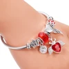 New Trendy Rhinestones Dragonfly Crystal Beaded Pendant Bracelet Stainless Steel 4 Colors Closure Bangles Women Bracelet Jewelry 6