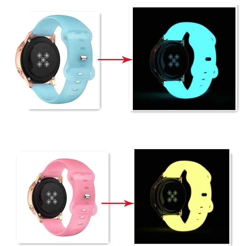 Luminous Glowing 20mm Watch Band Wristband Bracelet