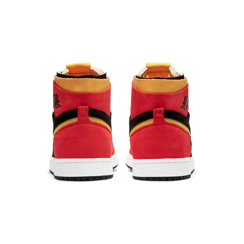 Nike Air Jordan 1 Zoom AJ1 black yellow brown mid-top sneakers sneakers men's shoes