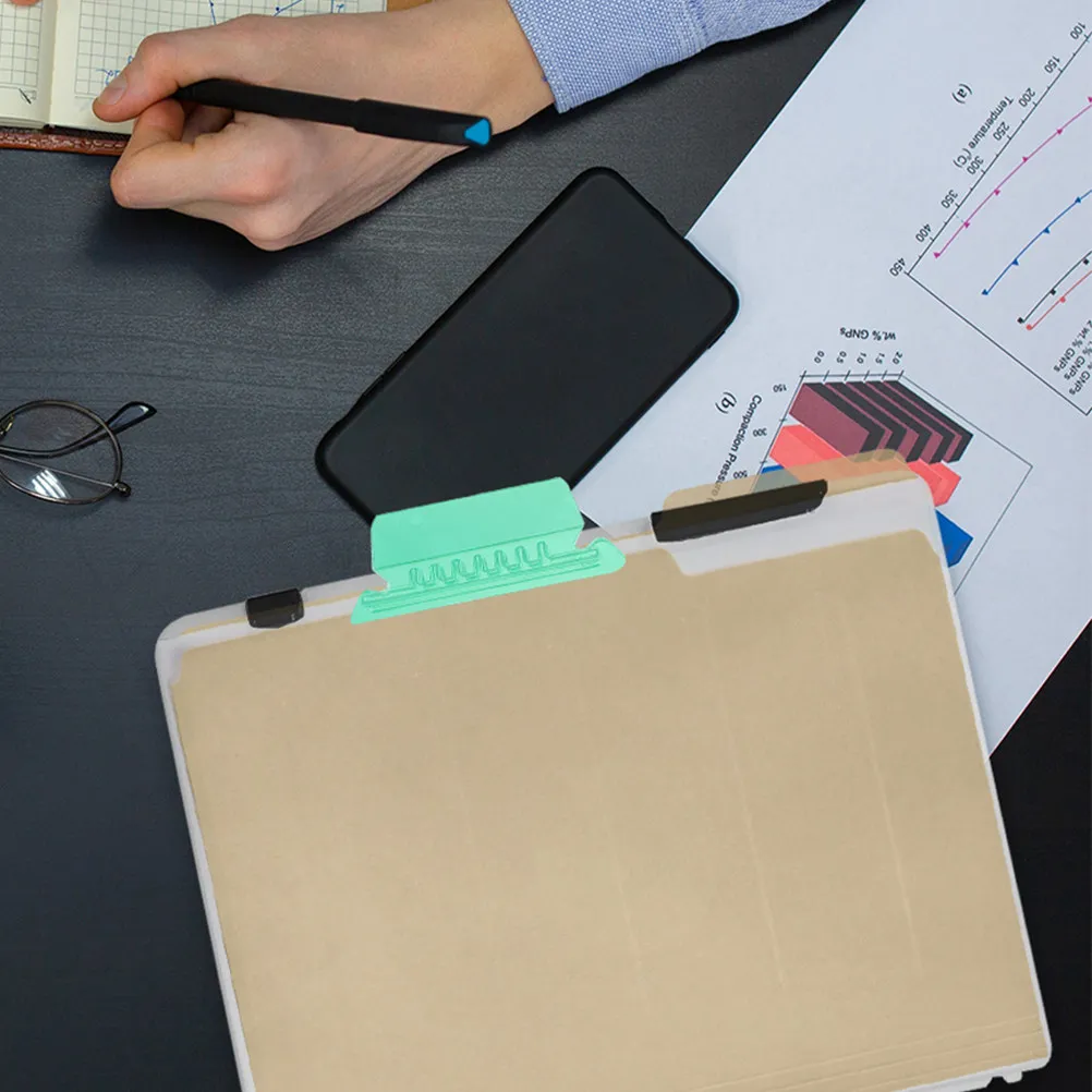 40Pcs 컬러 파일 폴더 라벨 걸이식 폴더용 분류 인덱스 탭 명확하게 보이는 대형 삽입 공간 사무용품