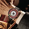 PINDU Designs New NH35A Rotary Roulette Mechanical Watch Men's Diamond Surface Waterproof Leather Men's Watch Montre Homme P6626 3