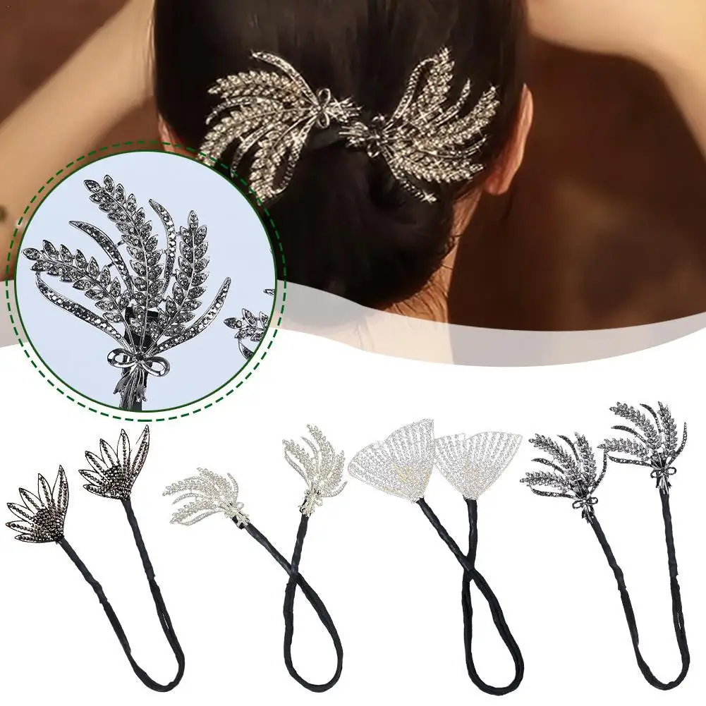 

Fashion Vintage Women Lazy Magic Rhinestone Clip Bun Curler Braider Hairstyle Twist Wheat Spike Hairpin Hair Accessories