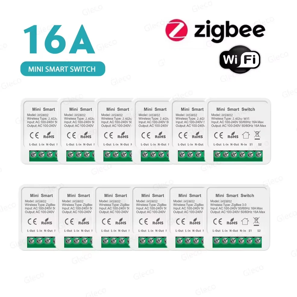 16A Wifi /Zigbee 3.0 Mini Smart DIY Switch 2 Way Control Smart Home Relay Automation Breaker Alexa Google Home