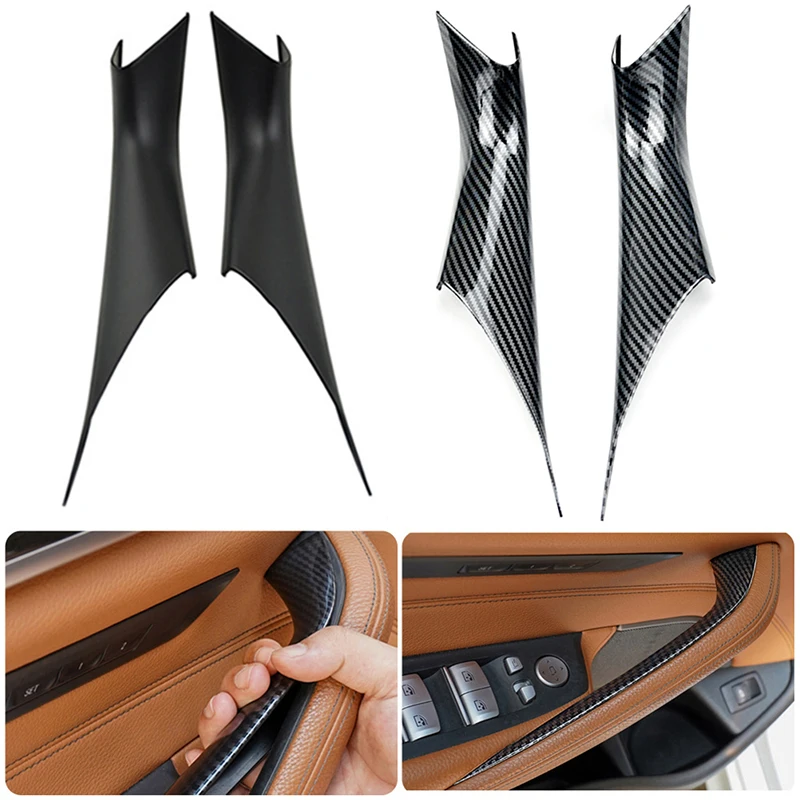 2/4PCS 자동차 내부 도어 당겨 핸들 패널 당겨 트림 커버 BMW 5 시리즈 ..