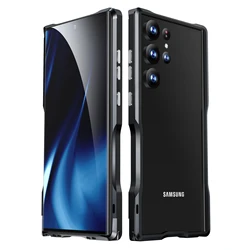 Luxury Original Metal Bumper Case - Lightweight Aluminum Alloy Shockproof Cover for Galaxy S25 Edge (Black)