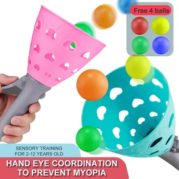 Parent-Child Outdoor Kids Fun Ejection To Catch a Ball Launch Throwing Toy Pinball Sense Training Equipment Pair Boys Girl Gifts