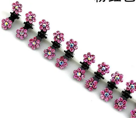 Fashion Small Cute Crystal Flowers Metal Hair Claws Hair Clips Girls Hairstyle Hairpins Hair Oranment Hair Accessories