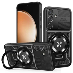Enhanced Shockproof Mobile Phone Case with Invisible Ring Stand Holder for Samsung A26 (Black)