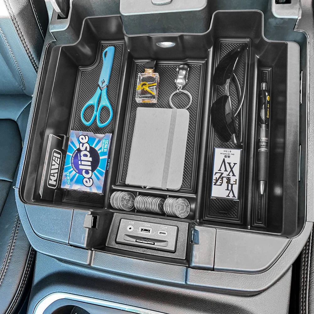 

Center Console Organizer for Chevy Silverado 1500/GMC Sierra 1500 (2019-2022) and Silverado/Sierra 2500/3500 HD (2020-2023)