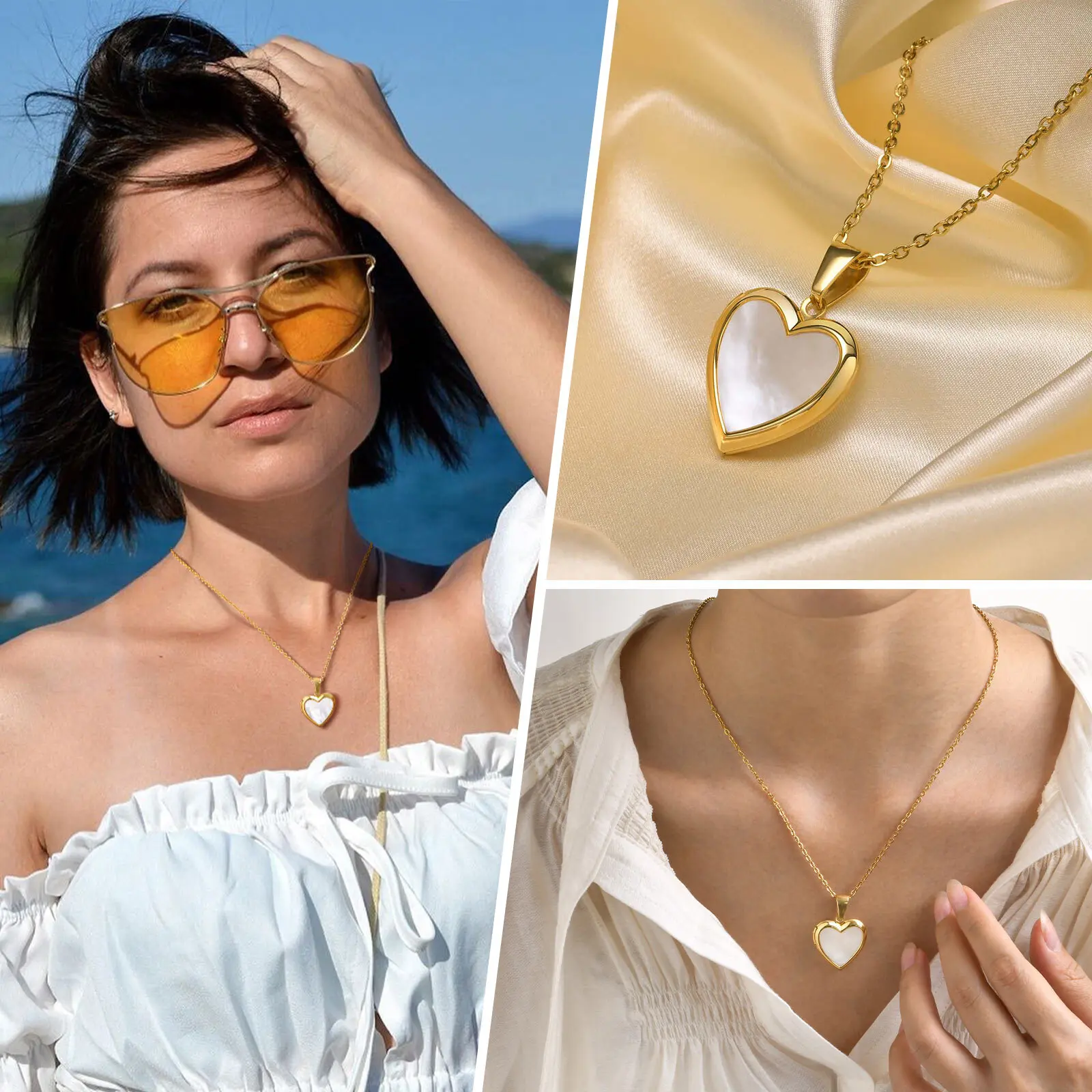 Kristall-Herz-Halskette für Frauen, Valentinstag, niedlich, geschwollene Liebe, Edelstein-Anhänger, verstellbare Gliederkette, Hochzeit, Schmuck, Geschenk – Detail 11