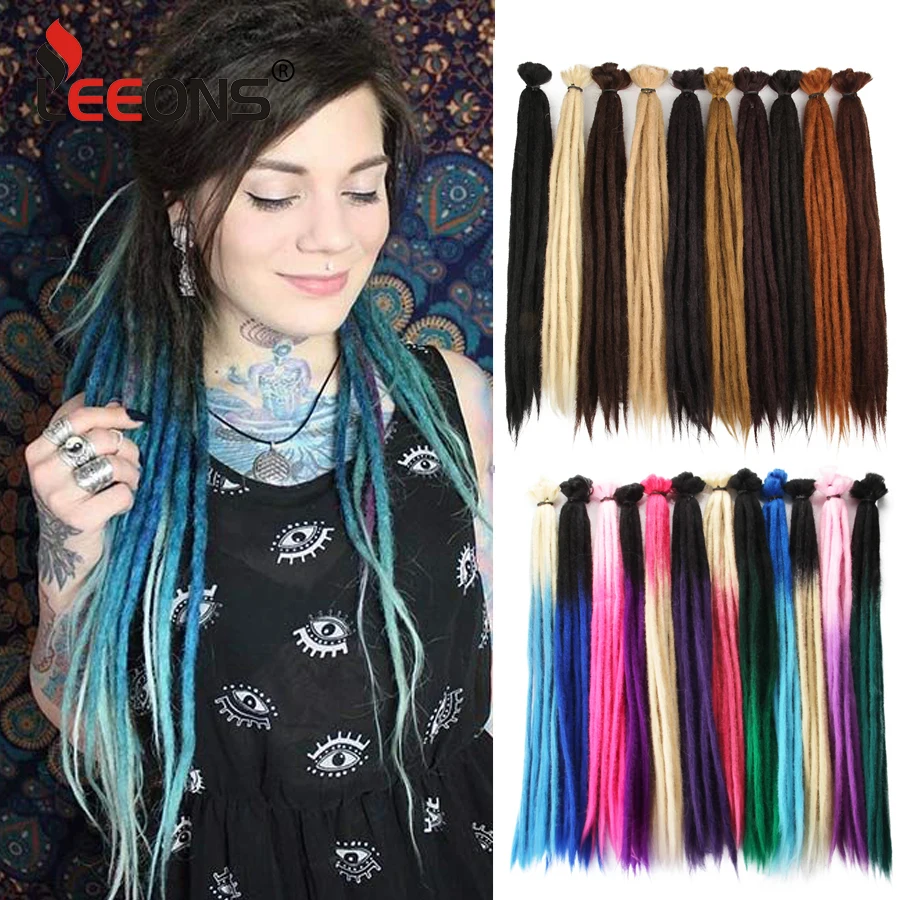 Leeons Synthetic Dreadlocks Crochet Braids Hair Extension For Black Women 5Pcs/Pack Ombre Colored Dreadlocks Hair Accessories 1