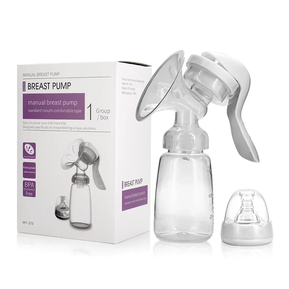 Manual Breast Pump Original Manual Breast Milk Silicon PP BPA Free with Milk Bottle Nipple Function Pumps for Women