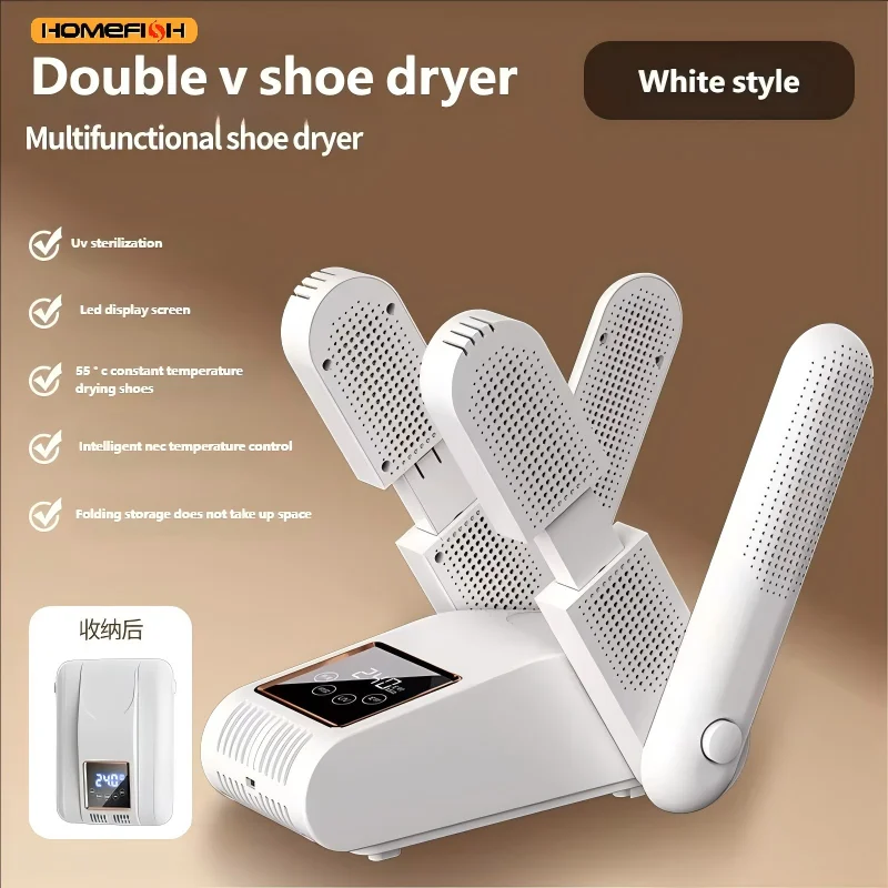 HOMEFISH Shoe Dryer Portable 180° Folding Design