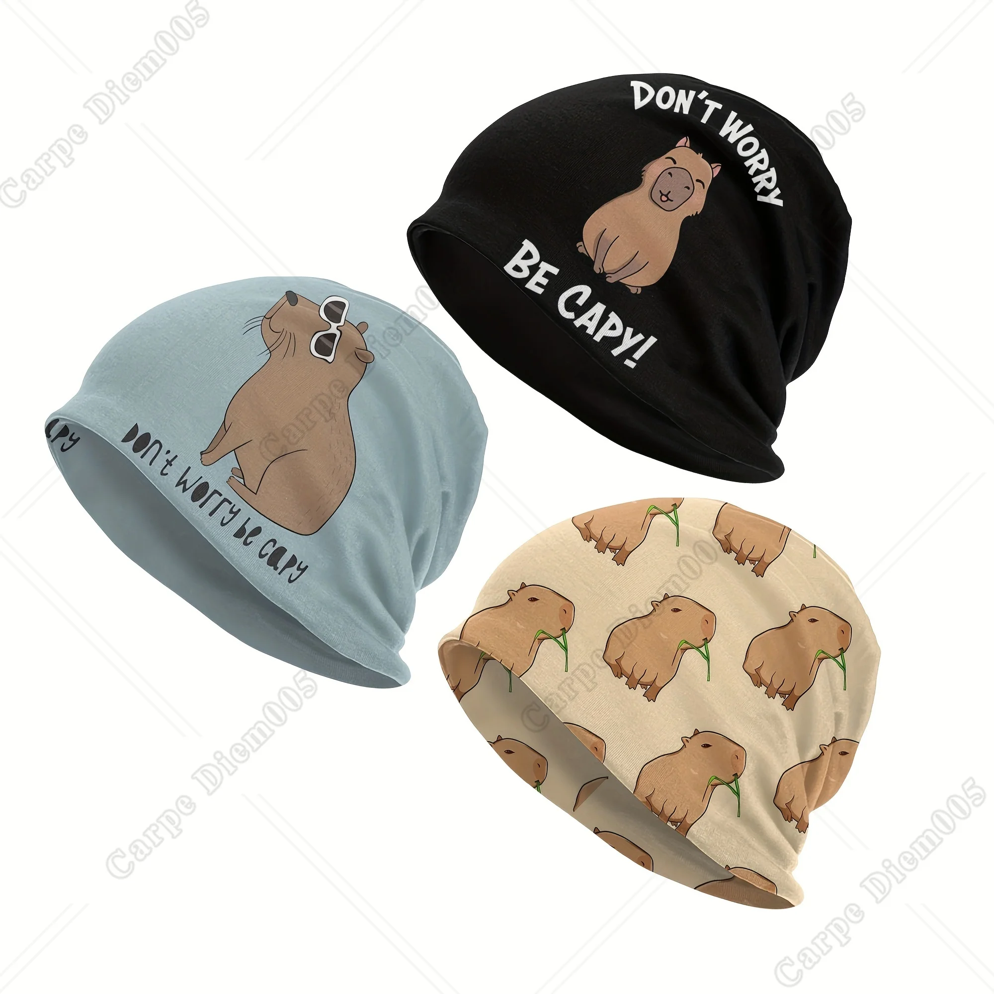 

1pc Cute Animal Capybara Cute Animal Bonnet Hats Men Women Kids Thin Skullies Beanies Hat Ideal Choice for Gifts One Size