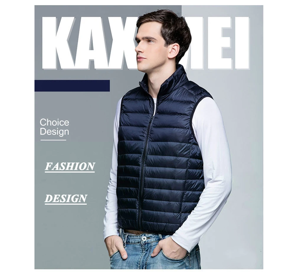 Winter Mens Ultra Light Duck Down Vest - Construction
