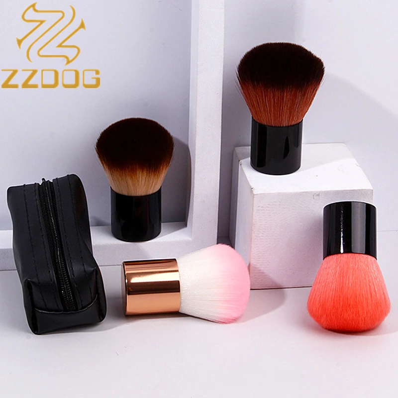 ZZDOG 1Pcs Professional Cosmetics Tool Loose Powder Contour Blush Makeup Brushes Metal Short Handle Beauty Brush With Organizer |