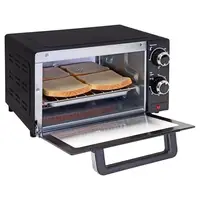 Compact 4 Slice Toaster Oven Pizza Maker 9-Inch Fits Natural Convection Bake Toast 30-Minute Timer Auto Shut-Off Stainless Steel 1