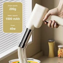 Handheld Electric Noodle Maker Cordless Portable 5 Molds Pasta Noodle Maker USB Charging Utility Kitchen Gadget