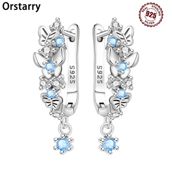 Orstarry 925 Sterling Silver Butterfly Fluttering Insect Earrings Original Jewelry Drop Earrings Jewelry Party Anniversary Gifts