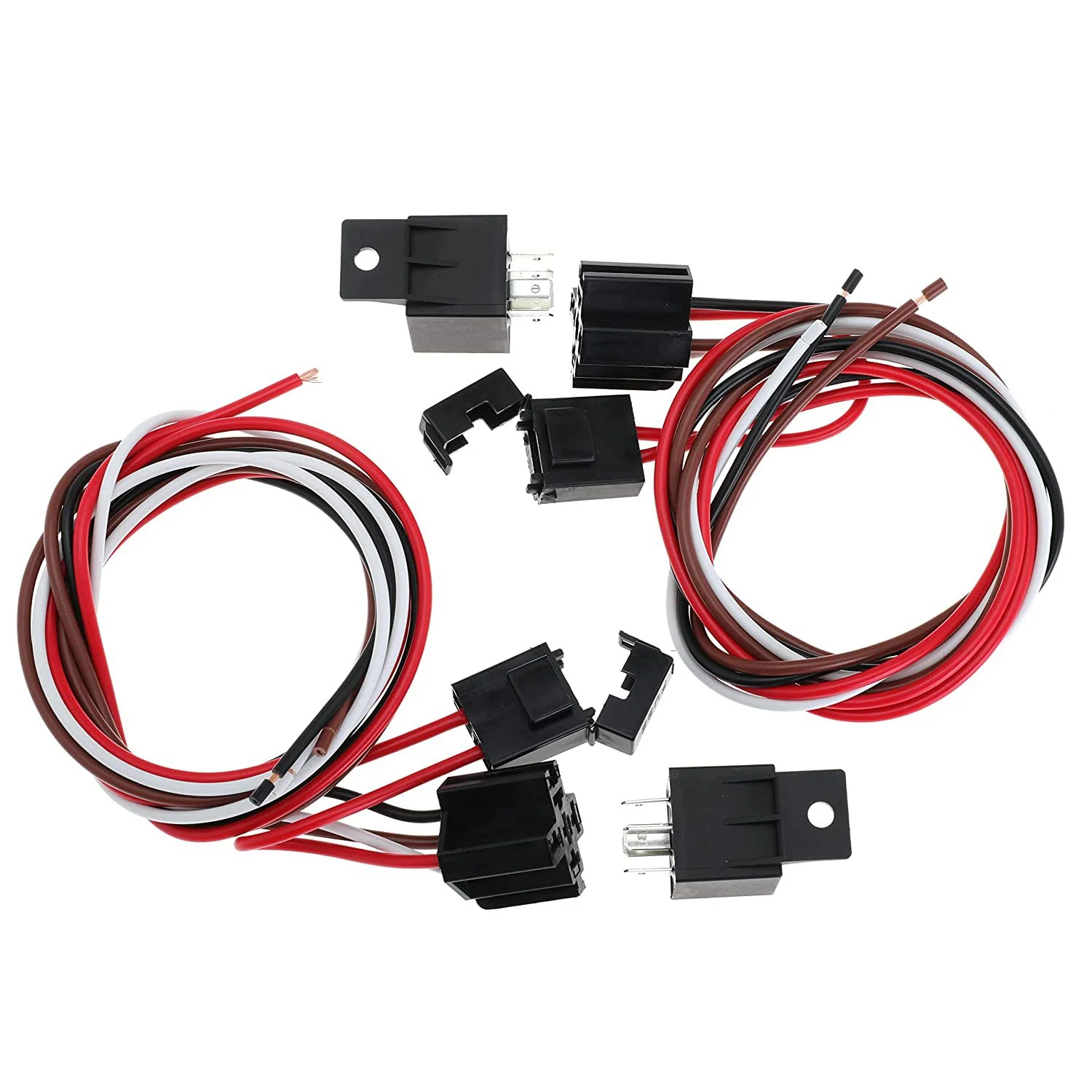 Dual Electric Fan Wiring Kit Dual Electric Fan Relay Kit 185 On 175 Off 4 Pin 40 AMP Waterproof Relay