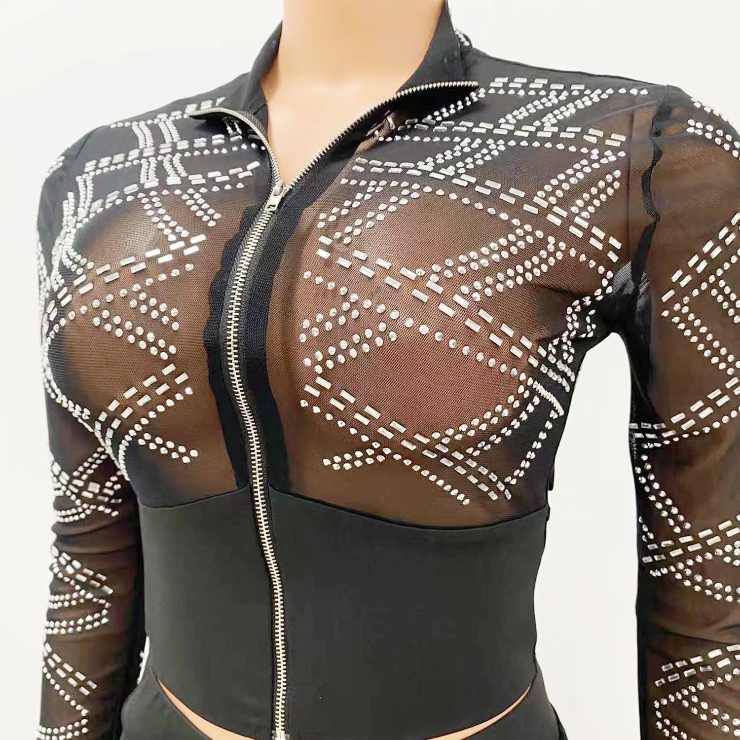 2023 Sexy Mesh Women Set Club Sets for Women 2 Pieces Pant Sets Groups of Pant Woman Clothing Suit y2k New two piece set F0072