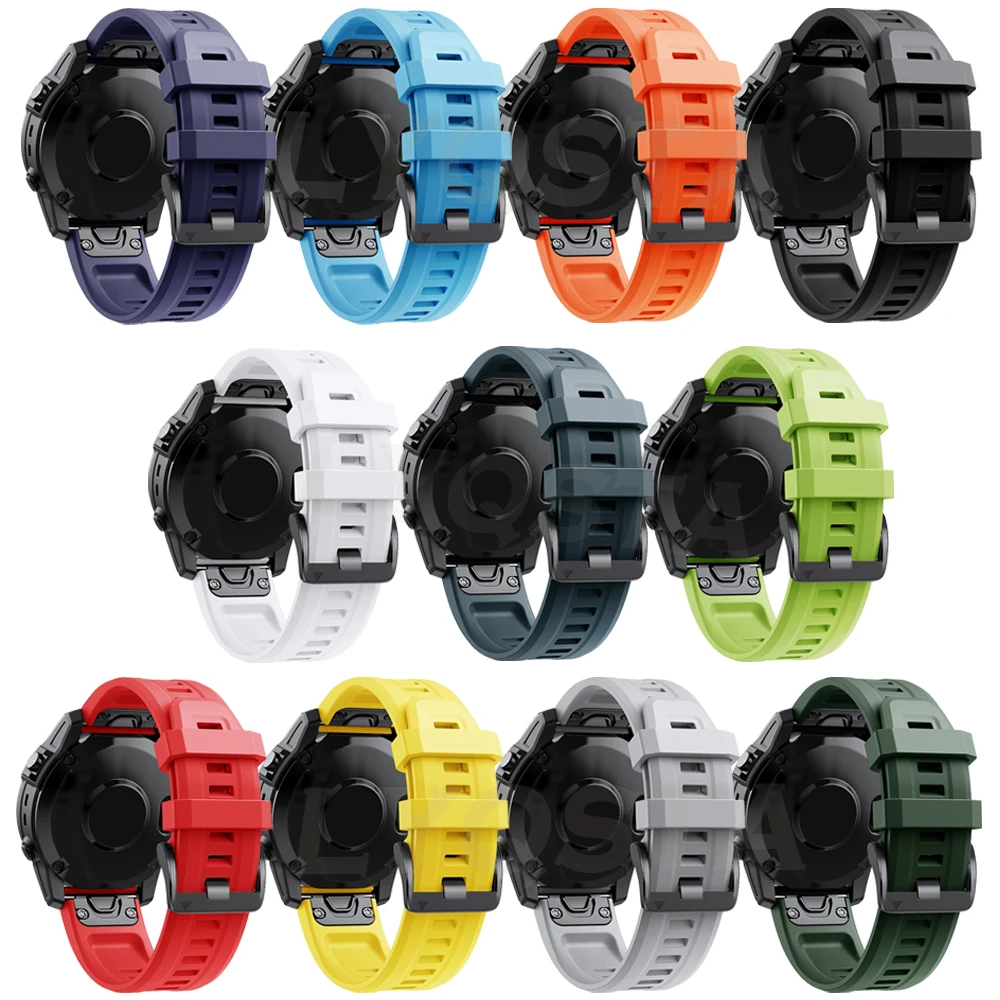 Фото Ремешок для часов QuickFit 26 мм 22 мм, силиконовый браслет с сапфировым стеклом для Garmin Fenix 7X 7 Pro, Fenix 6X 6 Pro 5X 5 Plus №5