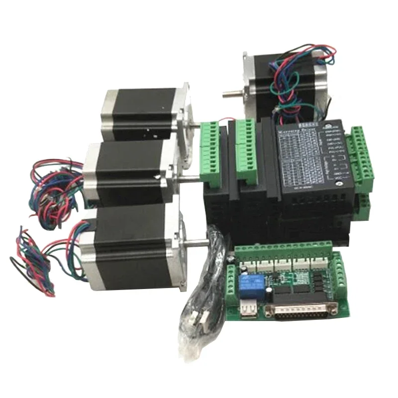 

4-осевой комплект шаговый двигатель Nema 23 1.2N.m драйвер двигателя TB6600 + 5-осевая интерфейсная плата + источник питания Cnc маршрутизаторы запчасти