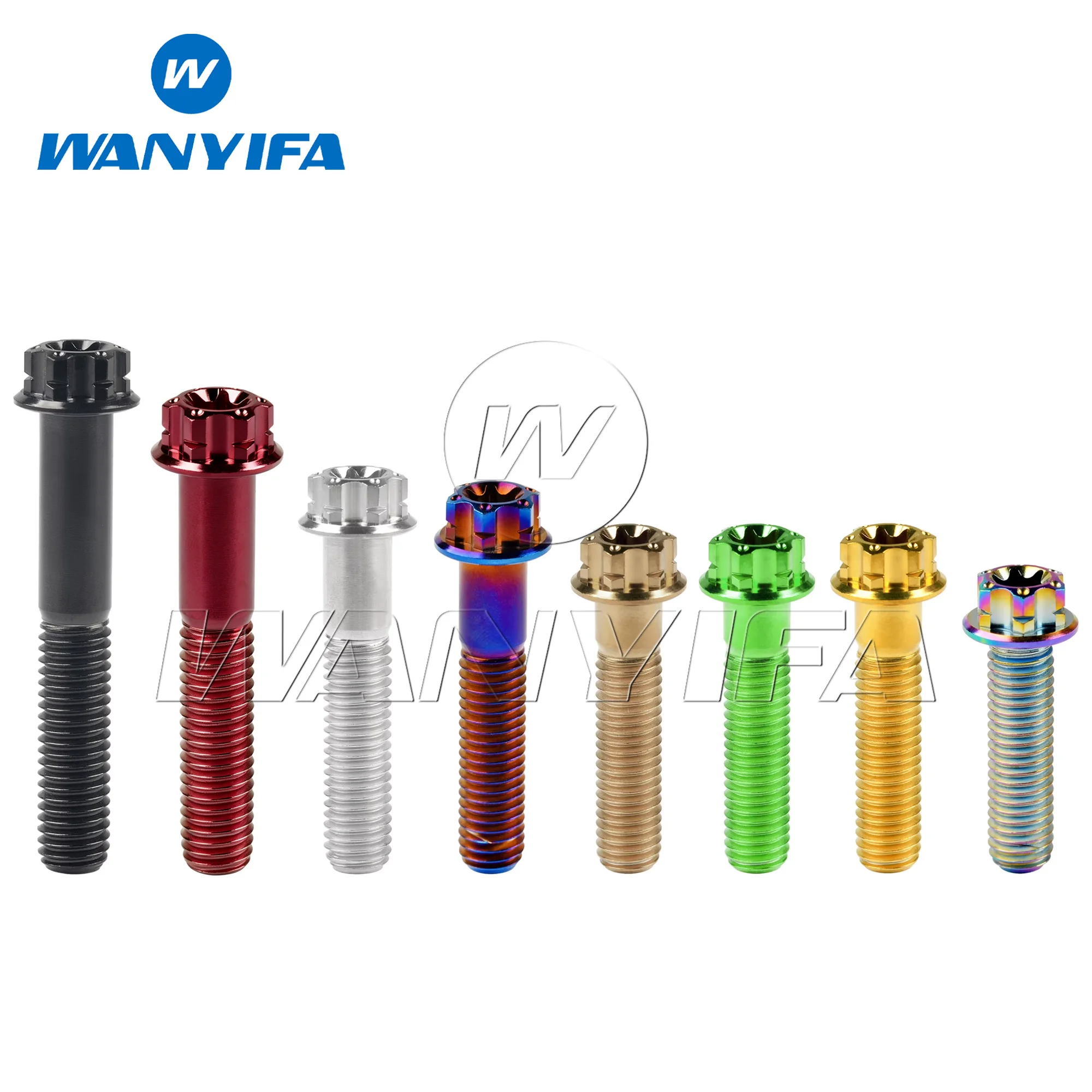 Wanyifa Titanium Bolt M6 M8x10 55mm Torx Flange Head for Motorcycle Modification Decoration