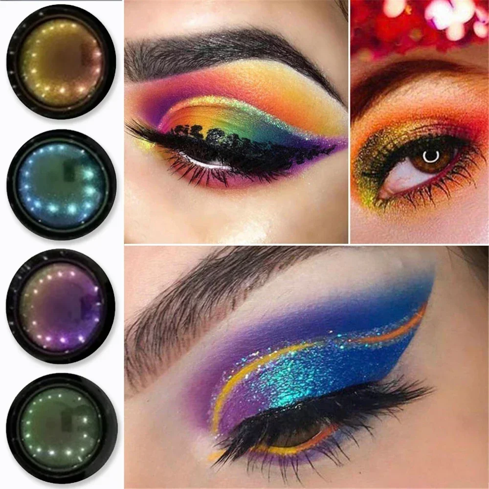 Optical Chameleons Eyeshadow Diamond Gloss Shiny High Gloss Mono Eyeshadow Pallete Eye Glitter Pigment