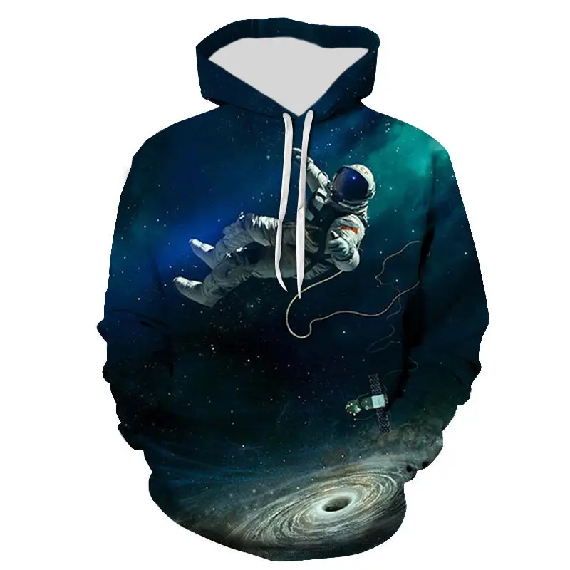 thumbnail image 1 of Sudadera con capucha con estampado de astronauta, universo, espacio, galaxia, para hombres y niños, sudaderas de manga larga, chaqueta genial de gran tamaño para hombre, 1 of 5