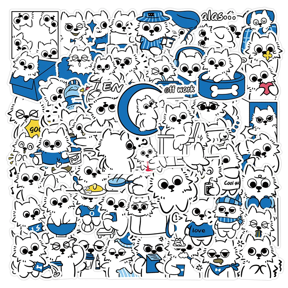 

60pcs Original Cartoon Dog Scrapbooking Sticker Waterproof Notebook Phone Suitcase Sticker