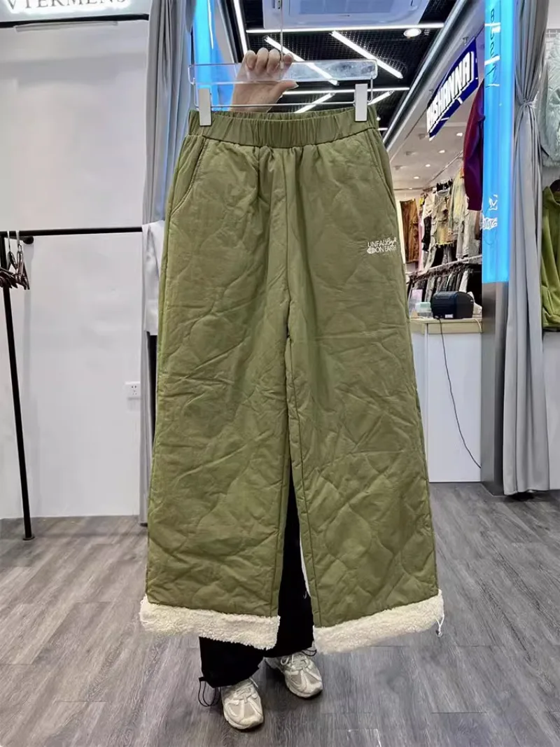 韓国発!【JUSTYOUNG】RG Fleece Pintuck Pants/男女共用 Fleece Women's Brushed Pants Winter Warm Korean Fashion Cute