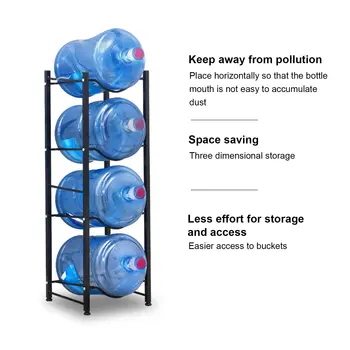 Water Cooler Jug Holder Easy Assembly Water Bottle Dispenser Stand Space Saving Strong Load Bearing 4 Tier Rust Proof for Home 2