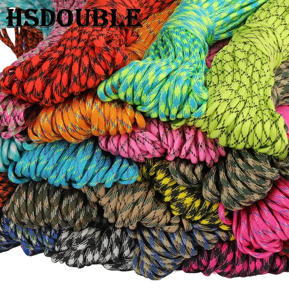 7 Cores 550 Paracord Cord 5M Dia.4mm For Outdoor Camping Survival Lanyard Parachute Rope Hiking Tent Accessories