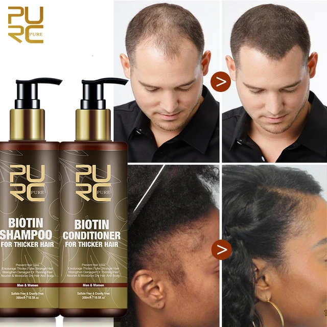 PURC biotina Shampoo per la crescita dei capelli balsamo prodotti  trattamento per la perdita dei capelli riparazione del cuoio capelluto  ricrescita biotina crescita dei capelli uomo donna Set - AliExpress