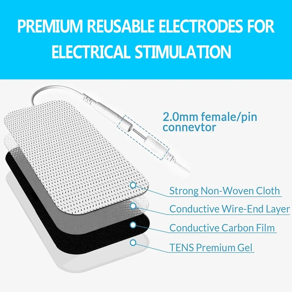 Self Adhesive Muscle Stimulator EMS Electrode Pad Non-woven Fabric Replacement Pad for Tens Digital Therapy Machine Body Massage