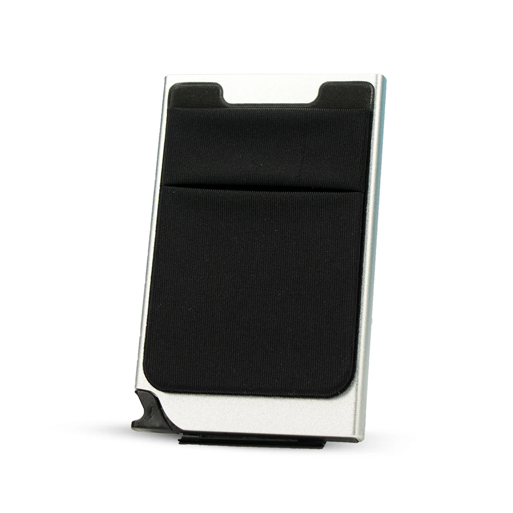 Portafoglio Uomo Minimalista In Alluminio Nero Con Blocco RFID – Pop-up Per 7 Carte E Fascia Contanti
