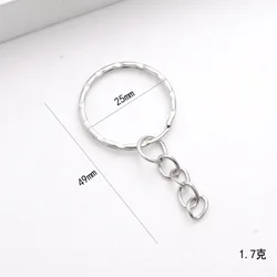 Key Ring Toy Accessories - 25mm Chain for DIY Handmade Projects (50pcs silvery)
