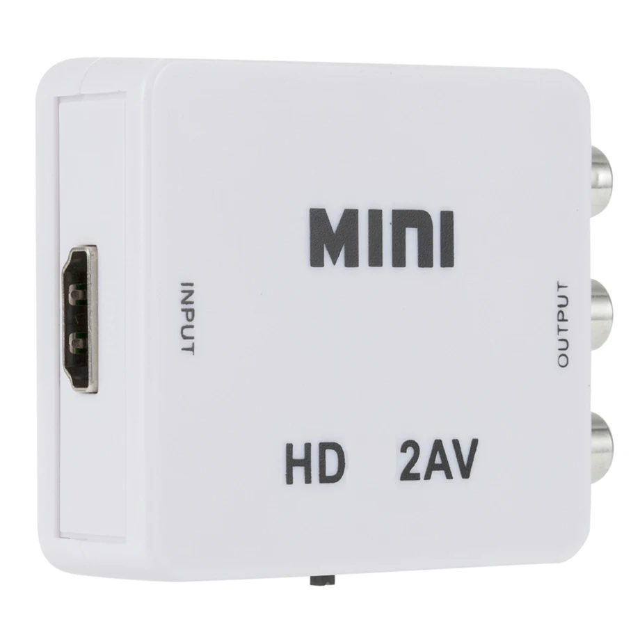 HDMI to AV RCA Converter Box Adapter HDMI-compatible To AV/CVSB L/R Video Full HD 1080P HD2AV Converter For PS4 TV PC Projector